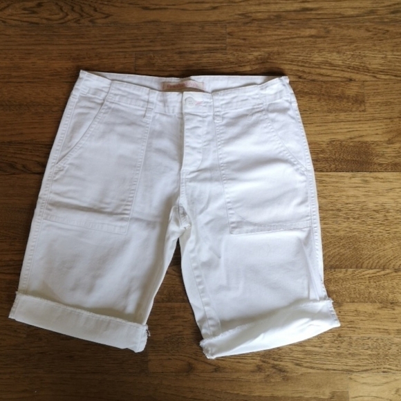 AMERICAN Eagle White Stretch Denim Bermuda Shorts - Picture 1 of 6